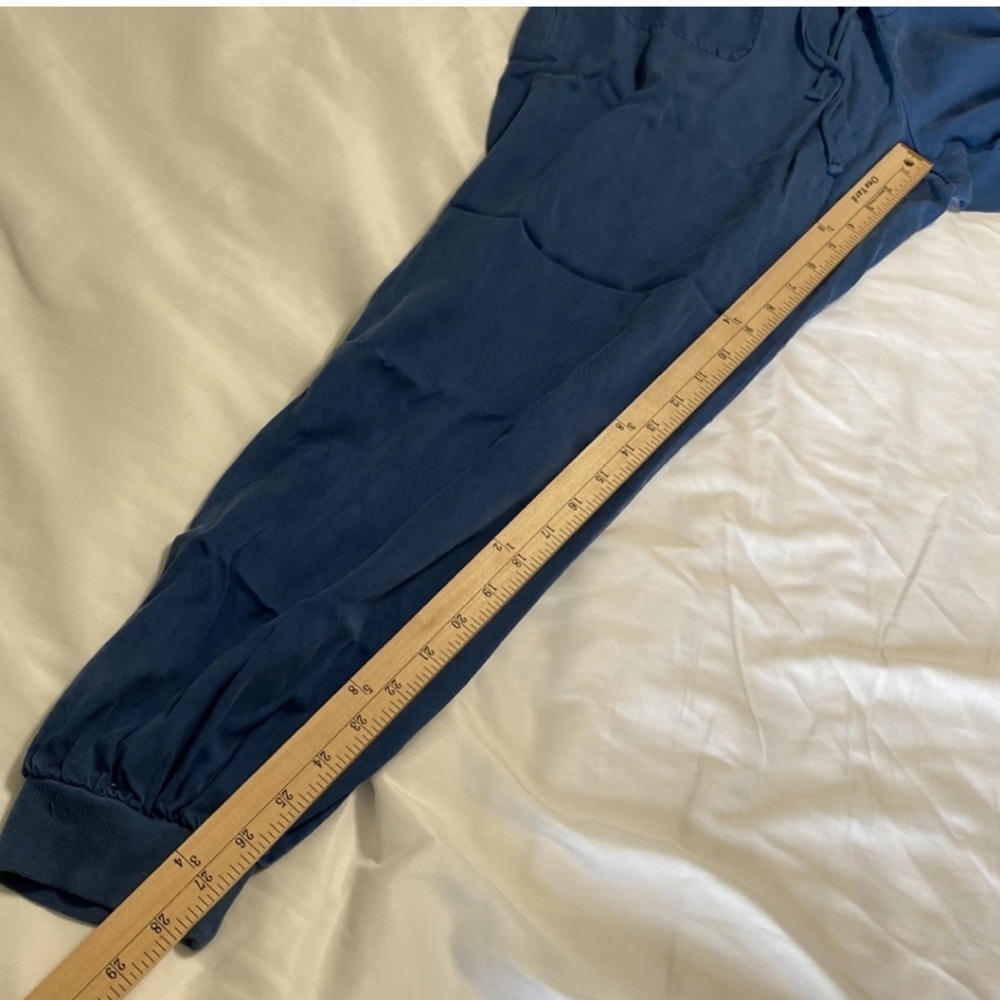 Chelsea & Theodore Blue Twill Drawstring Jogger Pants Women Size L - Picture 11 of 12